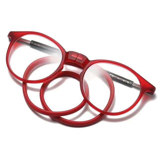 Hinged magnetic dioptric reading glasses