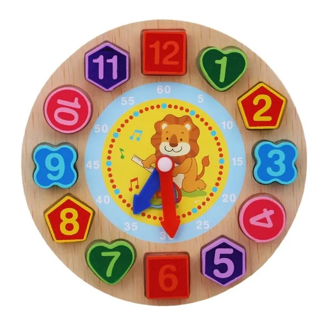 Children's wooden puzzle analog clock