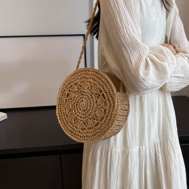 Boho beach bag from rattan in new fashion design