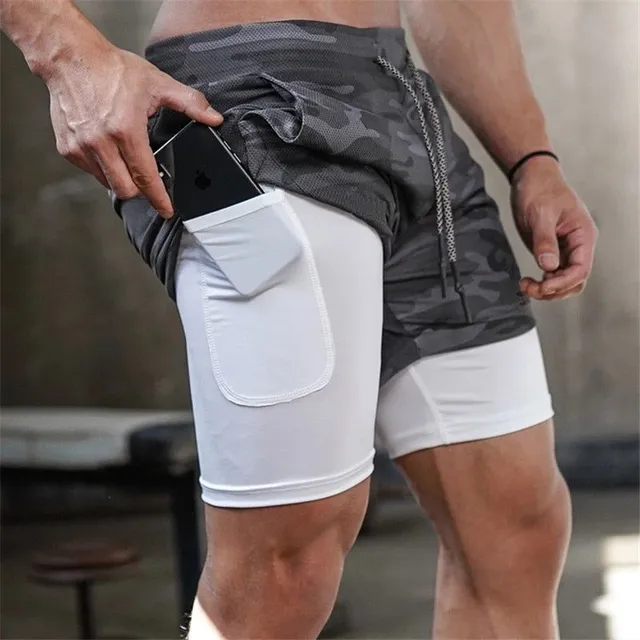 Sports exercise shorts 2in1
