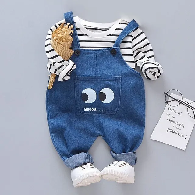 Dojčenské laclové nohavice s očami + mikina