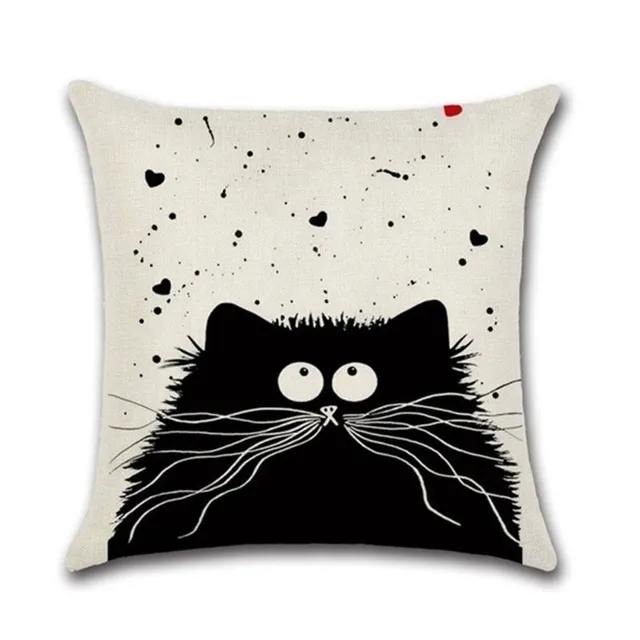 Cute cutout pillowcase with a cat