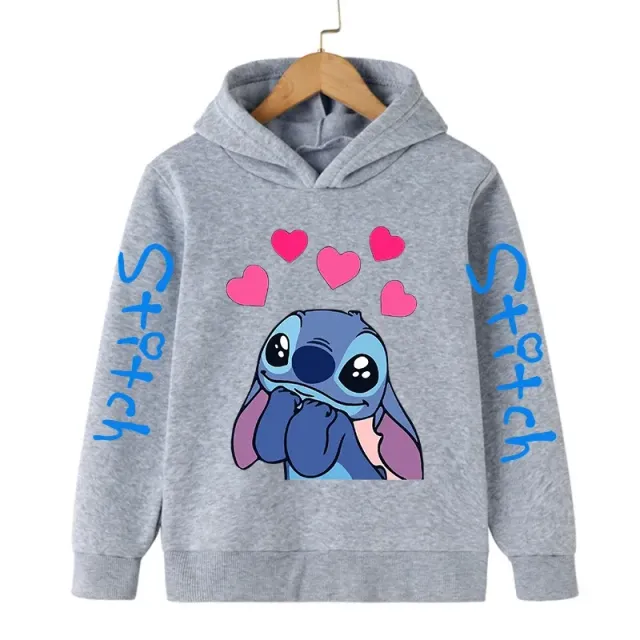 Detská mikina s kapucňou a roztomilá tlač Stitch