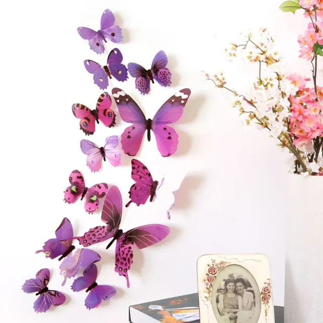 Self-adhesive 3D butterfly on the wall - 12 k