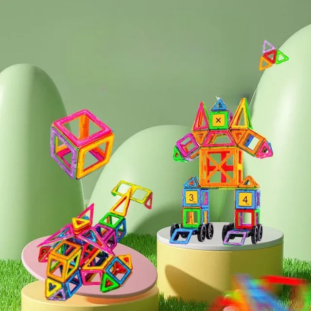 Children's creative fun magnetic building set