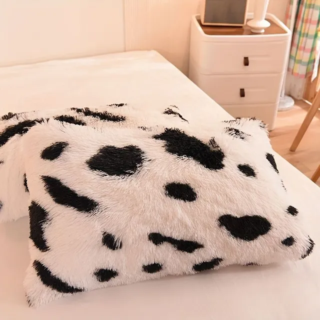 4 parts plush sheets for duvets, patterned cows, soft