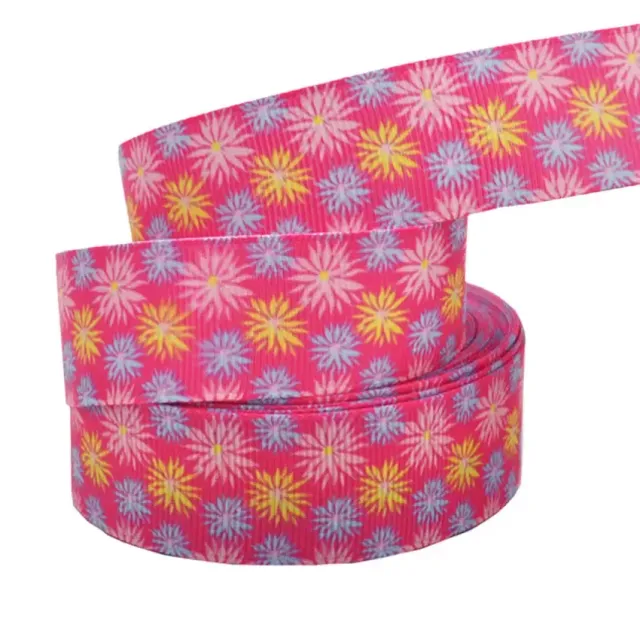 Elastic belt with printing sunflowers - 25 mm, 4.5 meters