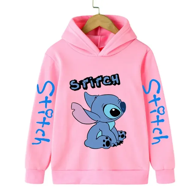 Hanorac pentru copii cu glugă și imprimeu drăguț Stitch