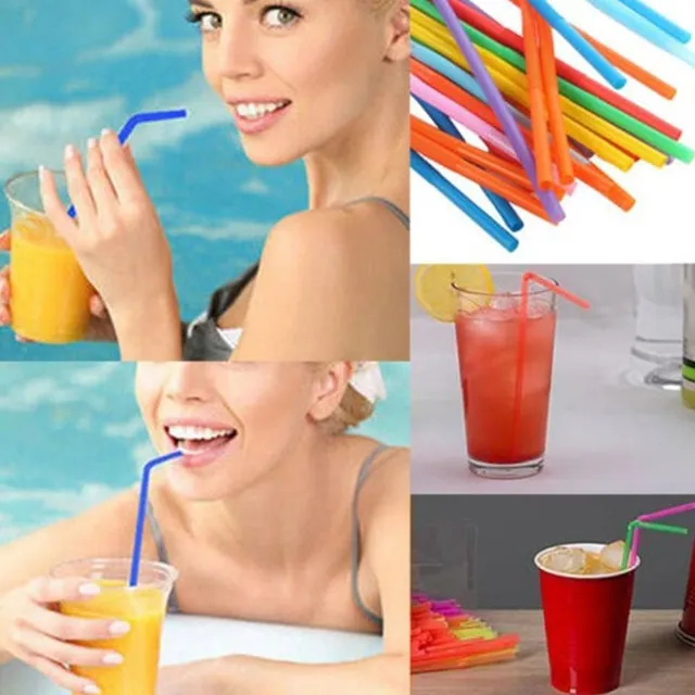 Coloured plastic straws - 100 pcs