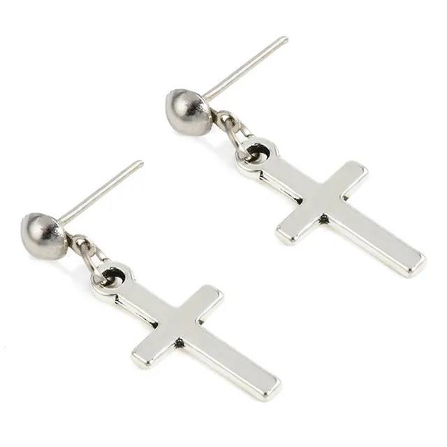 Women's and men's dangle earrings - cross