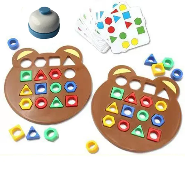 Montessori educational game with geometric shapes and colors