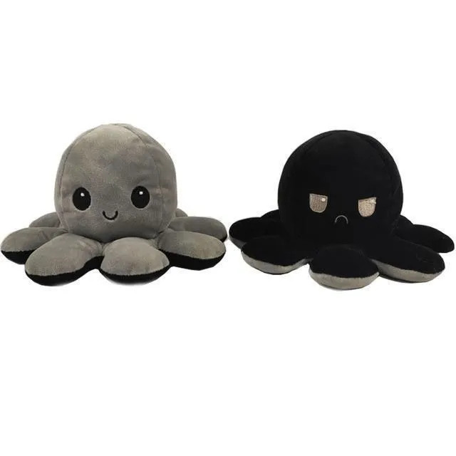Reversible plush octopus in different variants