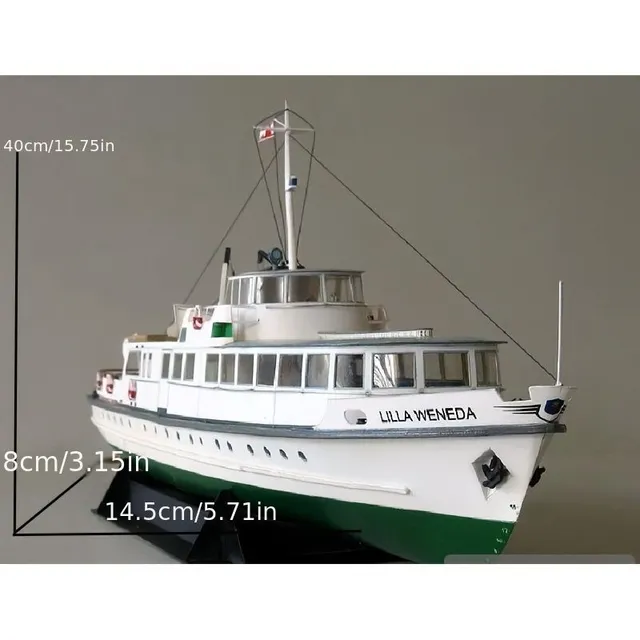 Model de hârtie 1:100 al unui feribot de coastă polonez - Navigație de noapte