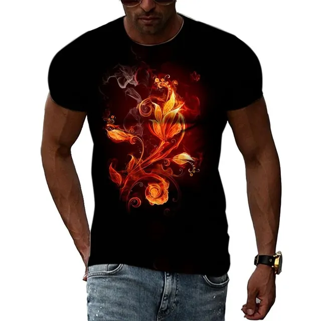 Men's modern short sleeve T-shirt with original abstract print Noah