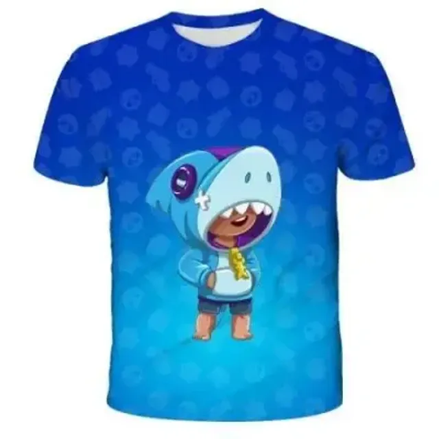 Kids short sleeve shirt with prints of popular Brawl Stars characters