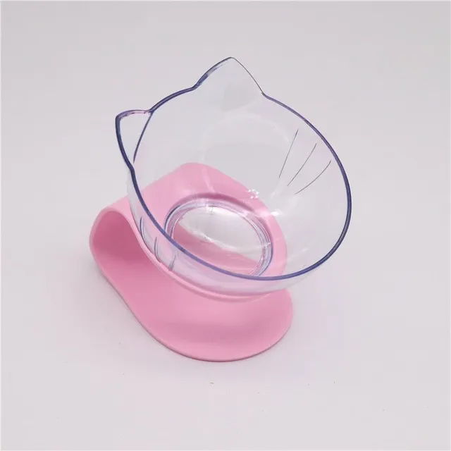 Cute unique cat food bowls pink-single