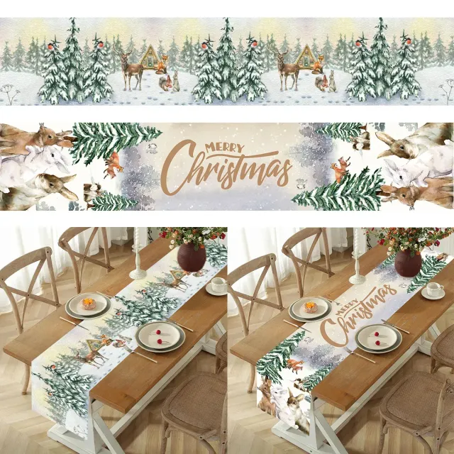 Fătă de masă de Crăciun din poliester pentru decorarea casei - diferite variante