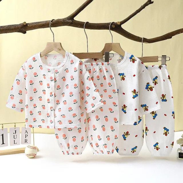 Kids set of cute classic pajamas with printing - more variants