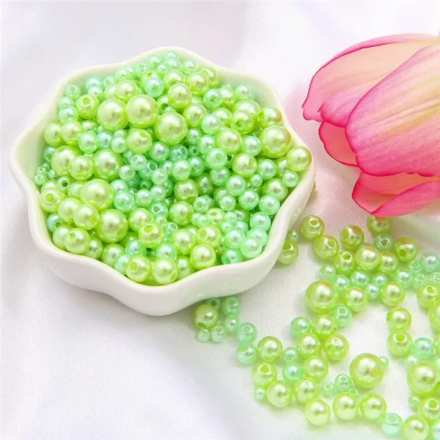 150pcs/Packaging Mix Sizes 3/4/5/6/8mm Beads With Hole Colorful Pearls Round acrylic Imitation Pearl DIY For Jewelry &amp; Handmade Work