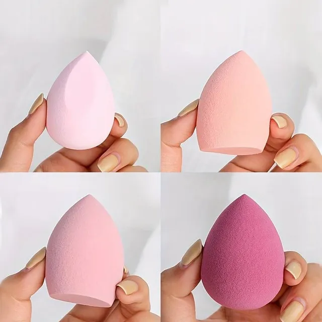 Set 4 bureți cosmetici Blender Beauty Egg - bureți pentru machiaj pentru un aspect perfect