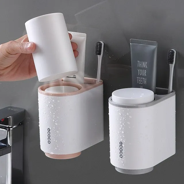 Toothpaste dispenser with toothbrush holder and paste