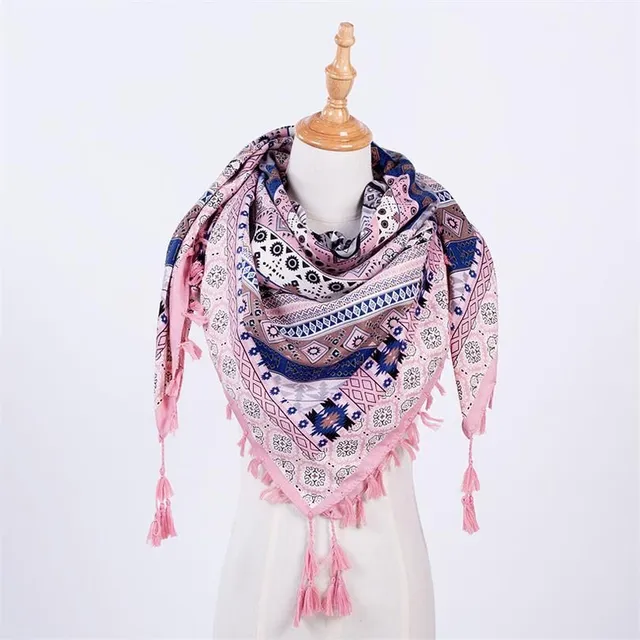 Ladies winter scarf with fringe - 6 colours