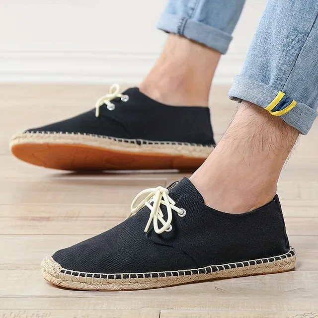 Lightweight breathable men's espadrilles with lace-up