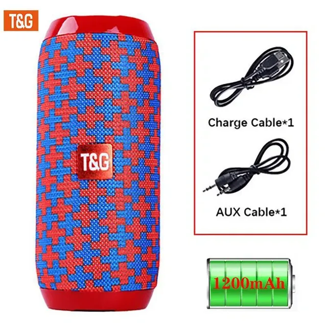 Portable wireless speaker with charging cable and AUX cable