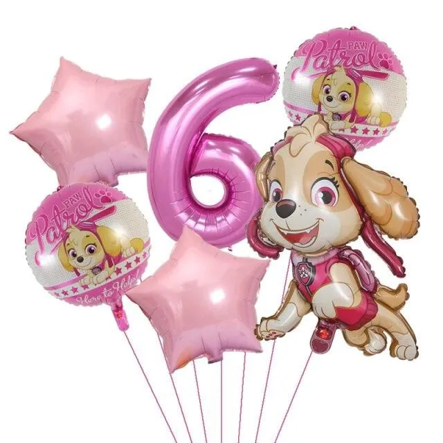 Balony urodzinowe z numerem Tlapková Patrola
