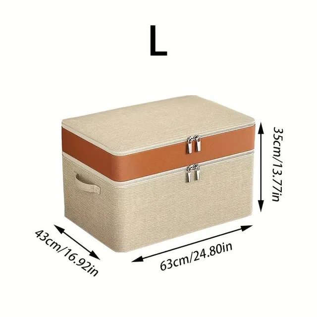 Storage box with lid 1 pc - dustproof organizer with zipper pocket, storage basket for blankets and blankets