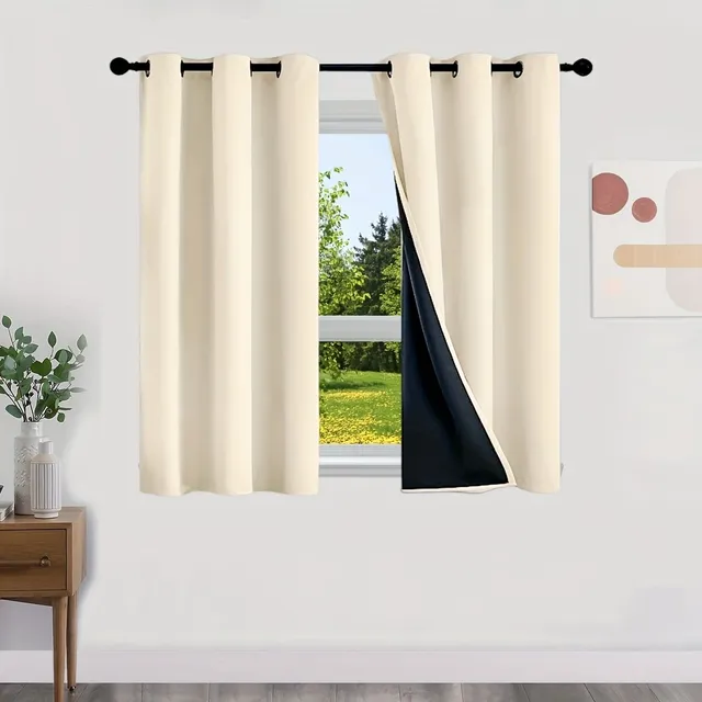 Blackout curtains with no pattern with thermal lining - Energy saving, privacy and style for living room, bedroom, kitchen and bathroom