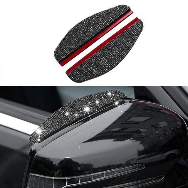 Eddy luxury rain shade with rhinestones for rear-view mirrors