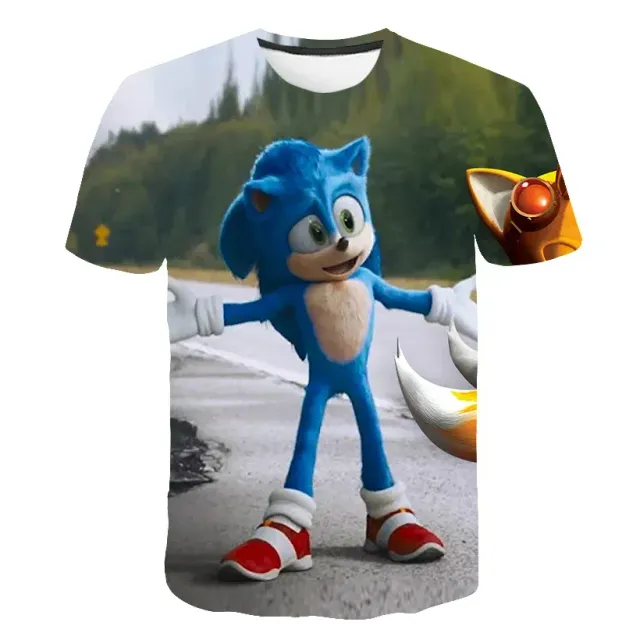 Kinder-T-Shirt bedruckt mit verschiedenen Sonic the Hedgehog-Motiven