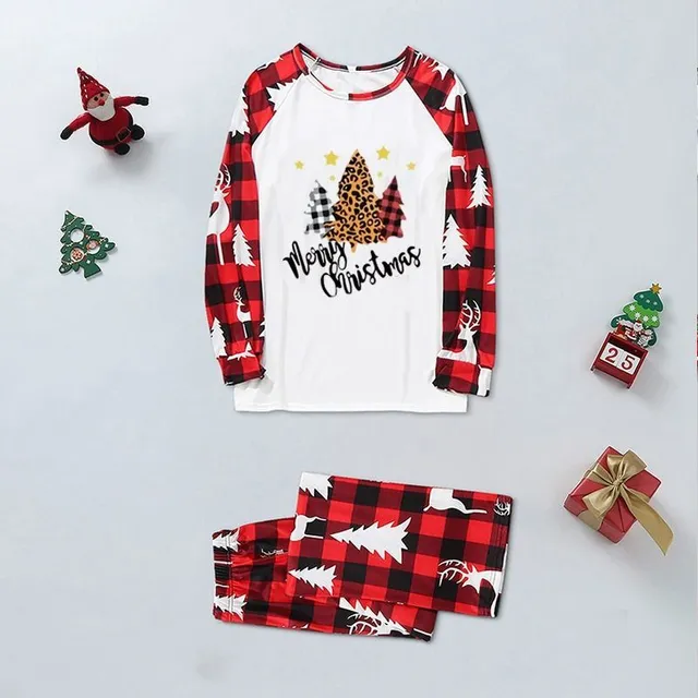 Christmas family plaid pyjamas with themed print