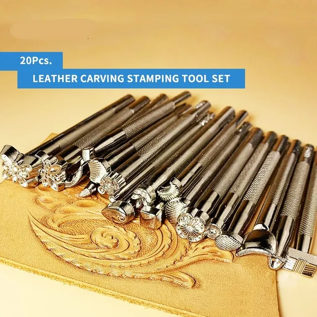 20 pcs Set of punching tools for carving in leather Carving tools for punching in leather