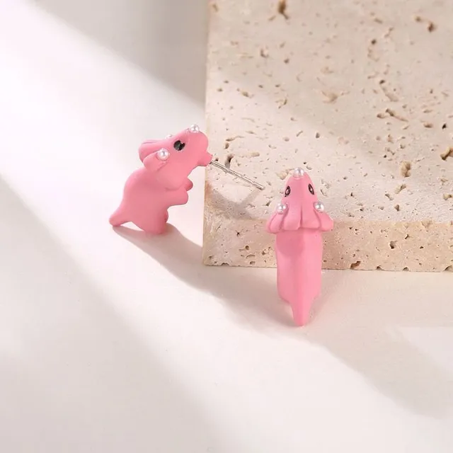 Funny earrings with animals Berry