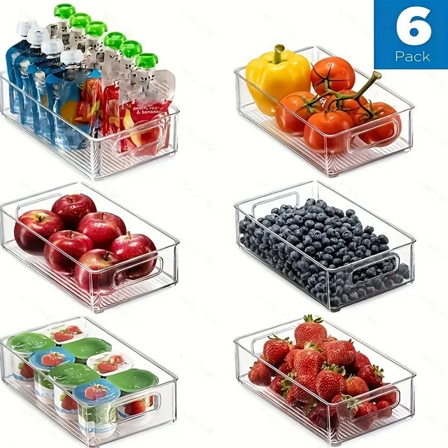 2/4/6Ks Transparent Refrigerator Storage Box, Portable Storage Container