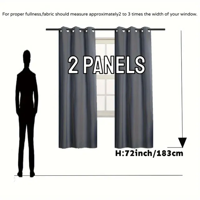 2pc Darkening Insulated Hinges Upper Hinges With Passage For Bedroom Living Room Dining Room Home Decoration