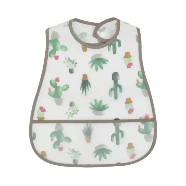 Children's impervious adjustable cotton bib with cartoon motifs