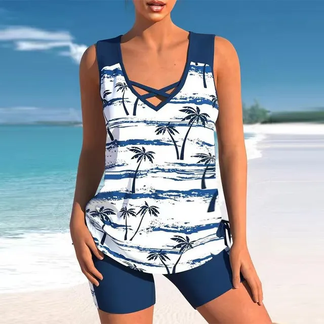 Women's Stylish Two Piece Tankini Swimwear in Different Colors