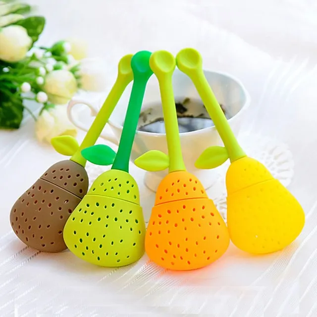 Silicone tea strainer pear