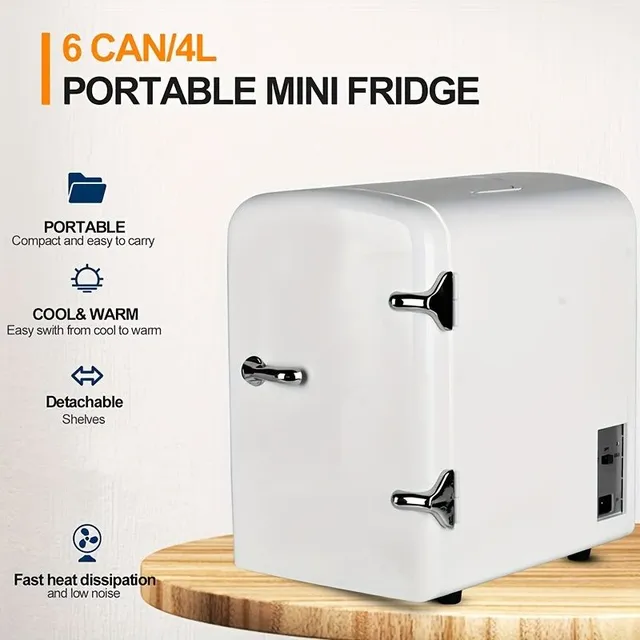 1pcs 4l Mini Refrigerator, USB Portable Mini Refrigerator, Cosmetics, Care About Skin A Make-up 4l Mini Refrigerator Is Suitable for Household, Office, Apartment Essentials, Colleges Essentials, School Needs, Home Travel Supplements