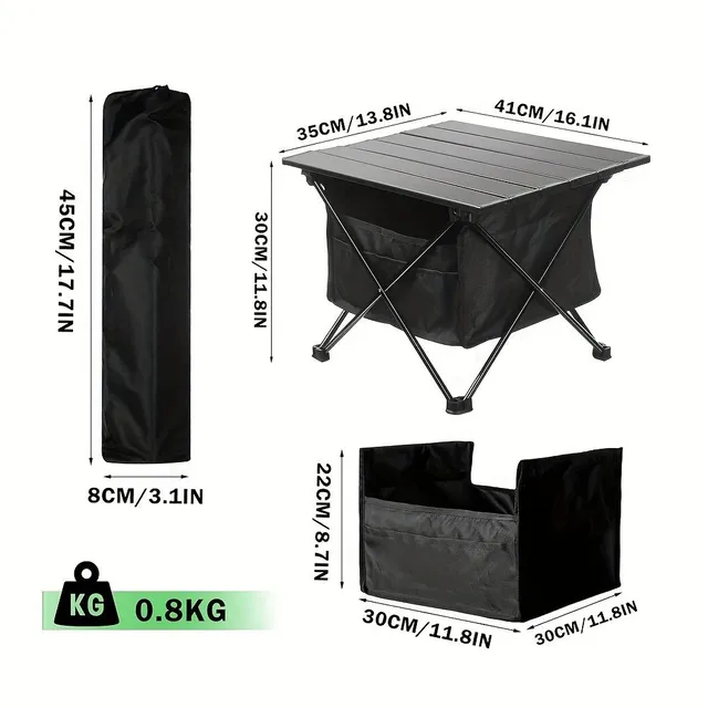 Folding Camping Table, Portable Light Aluminum Folding Table With Storage Bag For Outdoor Picnic, Backpacks, Beach, Fishing, Barbeque, Yard