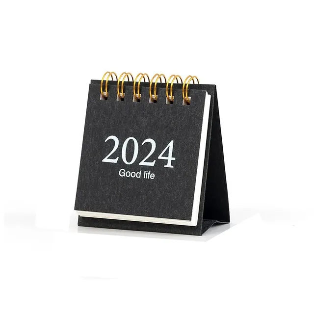 Mini Table Calendar 2024, portable creative notebook, decoration, small fresh chic table calendar, monthly planner for students and office supplies