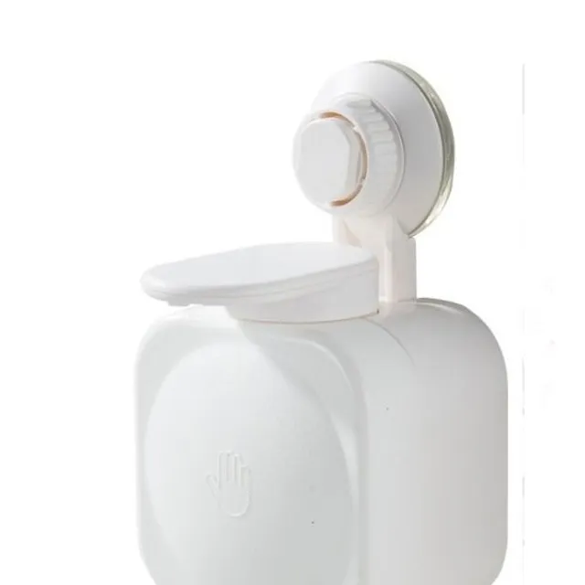 Bathroom soap dispenser with suction cup