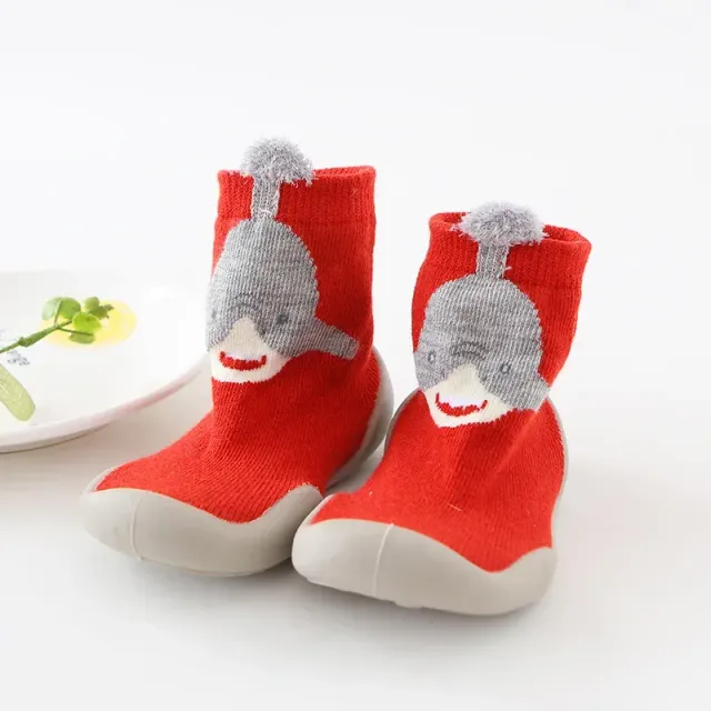 Children's knitted sock shoes with rubber sole, non-slip home socks for toddlers, spring/summer/autumn