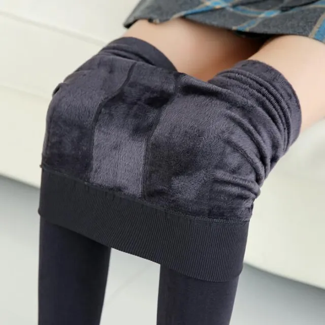 Warm women's leggings Yrrety K018 Hot Gray L
