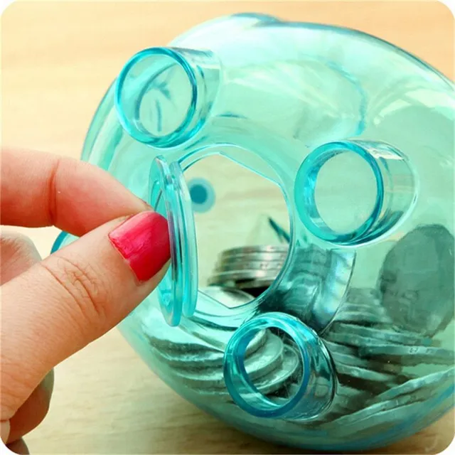 Plastic transparent piggy bank Frederic