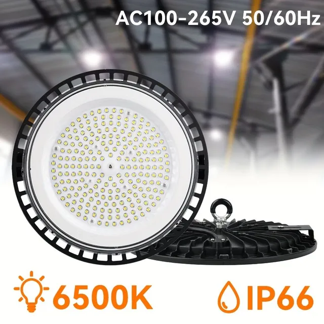 1 buc LED Lumină Industrială pentru Mină DOB Rotundă Rezistentă la Apă Tip Far Sursă de Lumină pentru Atelier Depozit Fabrica UFO Iluminat Exterior