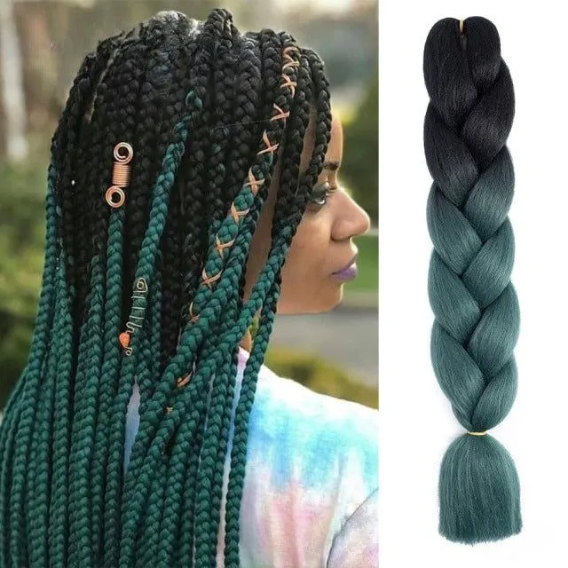 Ombre kanekalon hair on braids - more variants